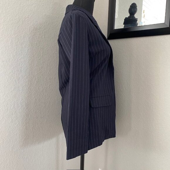 LIVERPOOL Navy Blue Pinstripe Blazer Suit Jacket XS - Picture 7 of 14